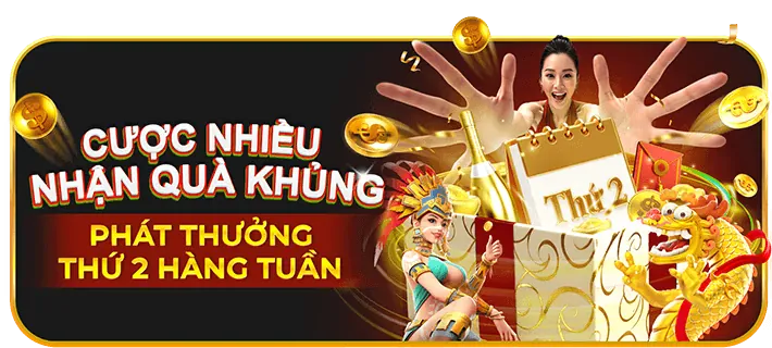 Biểu ngữ khuyến mãi chào mừng với biểu tượng cúp và tiền thưởng.